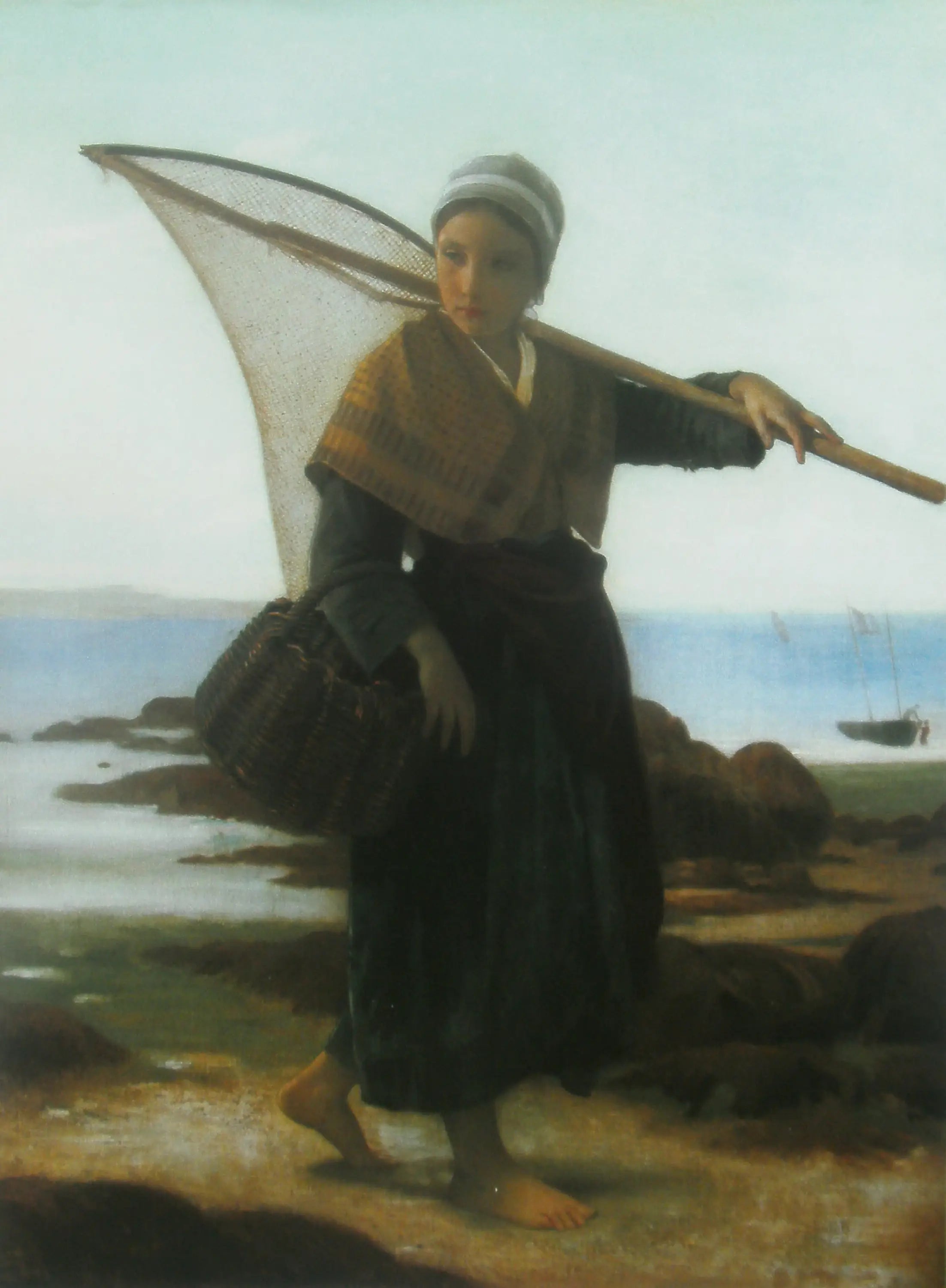 Pêcheuse de crevettes - Bouguereau image 1 copie de tableau peinte à la main