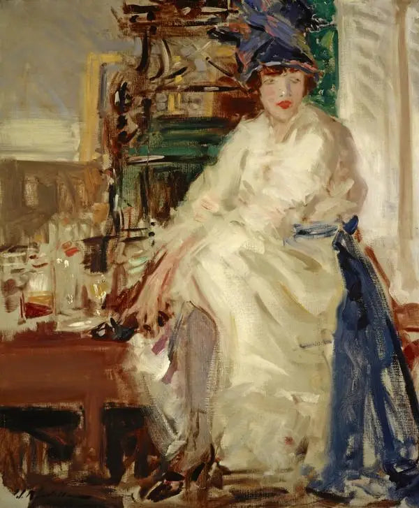 Peggy w niebieskim i białym - Francis Cadell