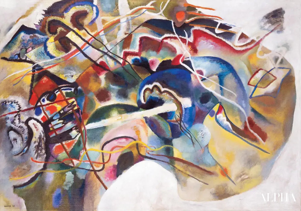 Peinture avec une bordure blanche - Vassily Kandinsky - Reproductions de tableaux et peintures haut de gamme