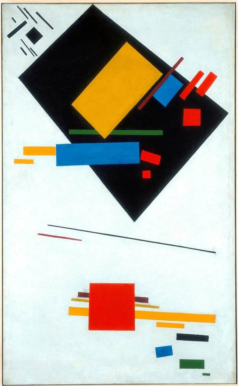 Obraz suprematyczny (z czarnym trapezem i czerwonym kwadratem) - Kazimir Malevich