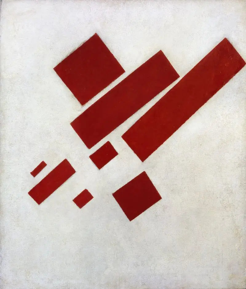 Obraz suprematyczny: osiem czerwonych prostokątów - Kazimir Malevich