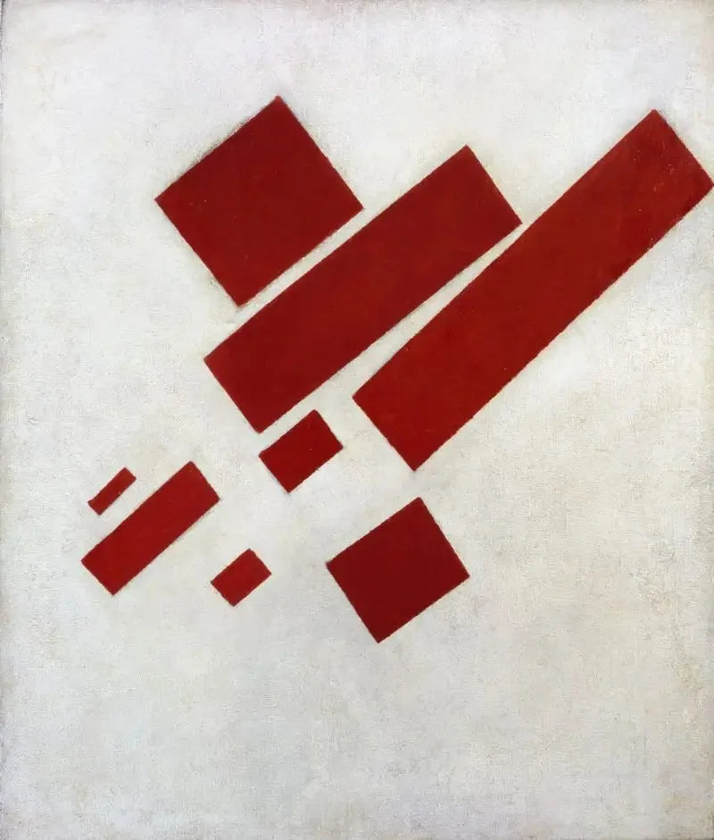 Obraz suprematyczny: osiem czerwonych prostokątów - Kazimir Malevich