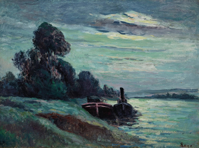 Pływające łodzie na Sekwanie - Maximilien Luce