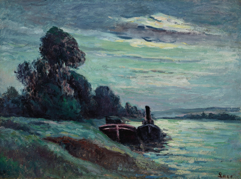 Pływające łodzie na Sekwanie - Maximilien Luce