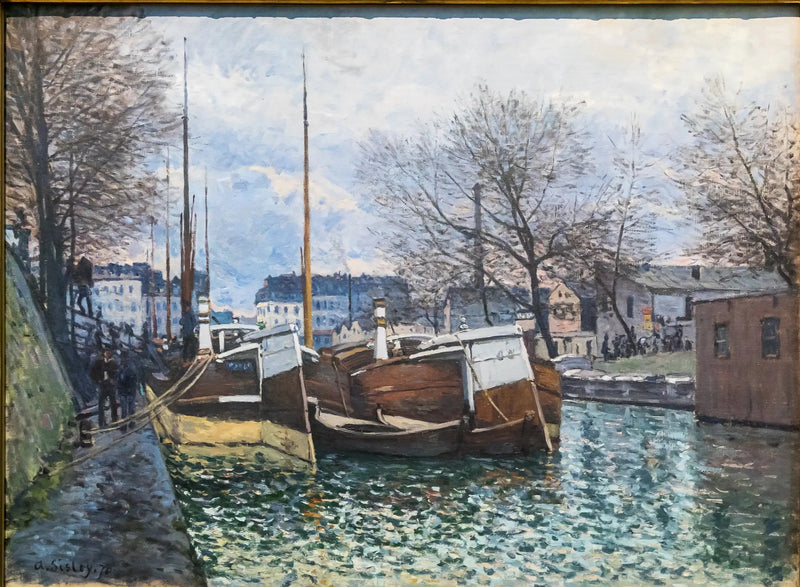 Barki na kanale Saint-Martin - Alfred Sisley