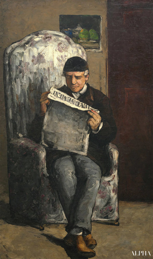 Père de l'artiste lisant le journal - Paul Cézanne - Reproductions de tableaux et peintures haut de gamme