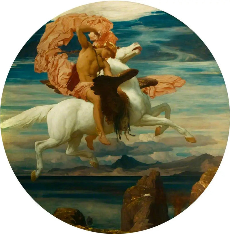  Perseusz na Pegazie, rzucający się na ratunek Andromedzie - Frederic Leighton