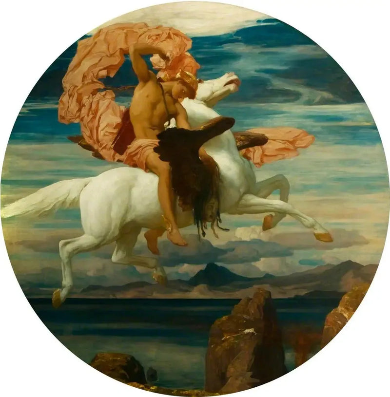  Perseusz na Pegazie, rzucający się na ratunek Andromedzie - Frederic Leighton