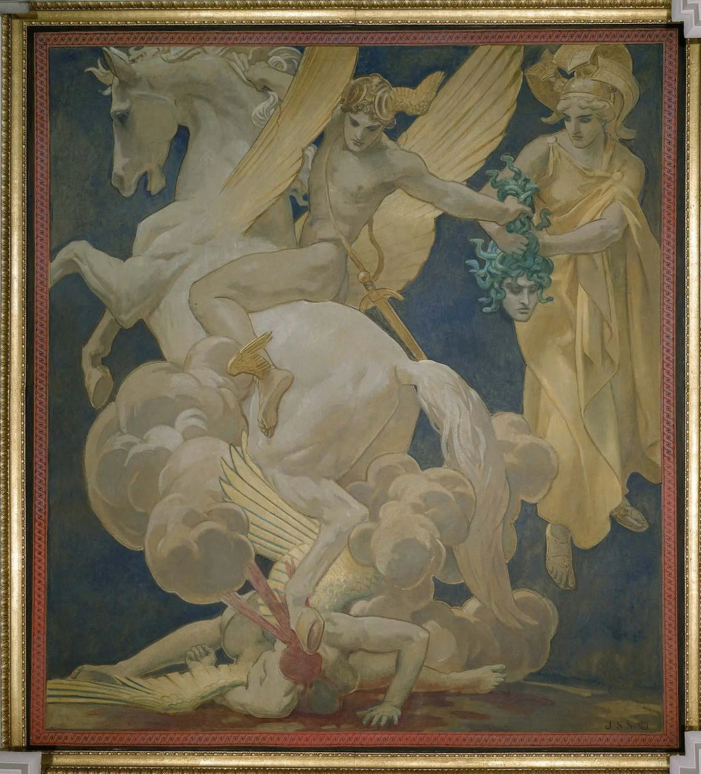 Reproduction du tableau « Persée sur Pégase tuant Méduse - John Singer Sargent » par Alpha Reproduction en peinture à l’huile