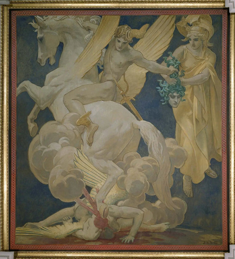Perseusz na Pegazie zabijający Meduzę - John Singer Sargent