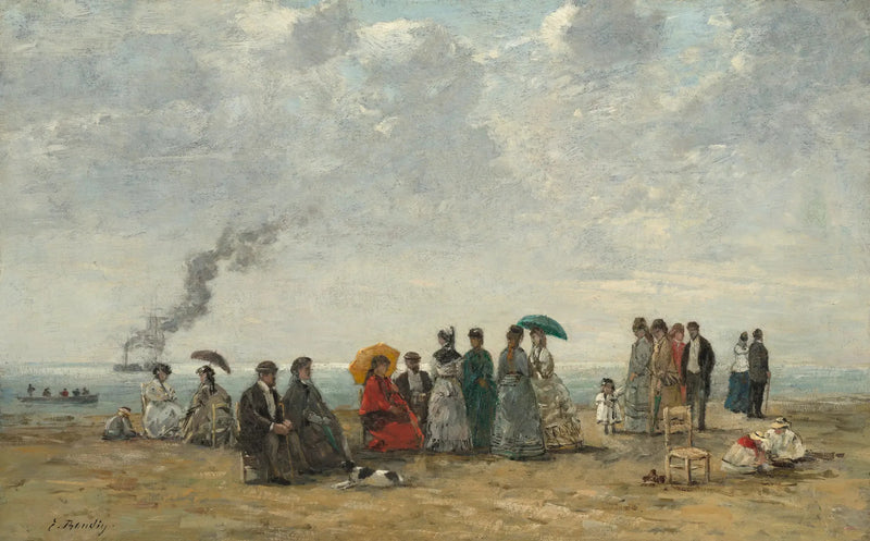 Postacie na plaży - Eugène Boudin