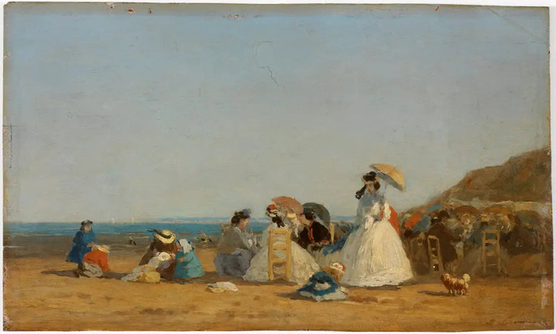 Postacie na plaży - Eugène Boudin