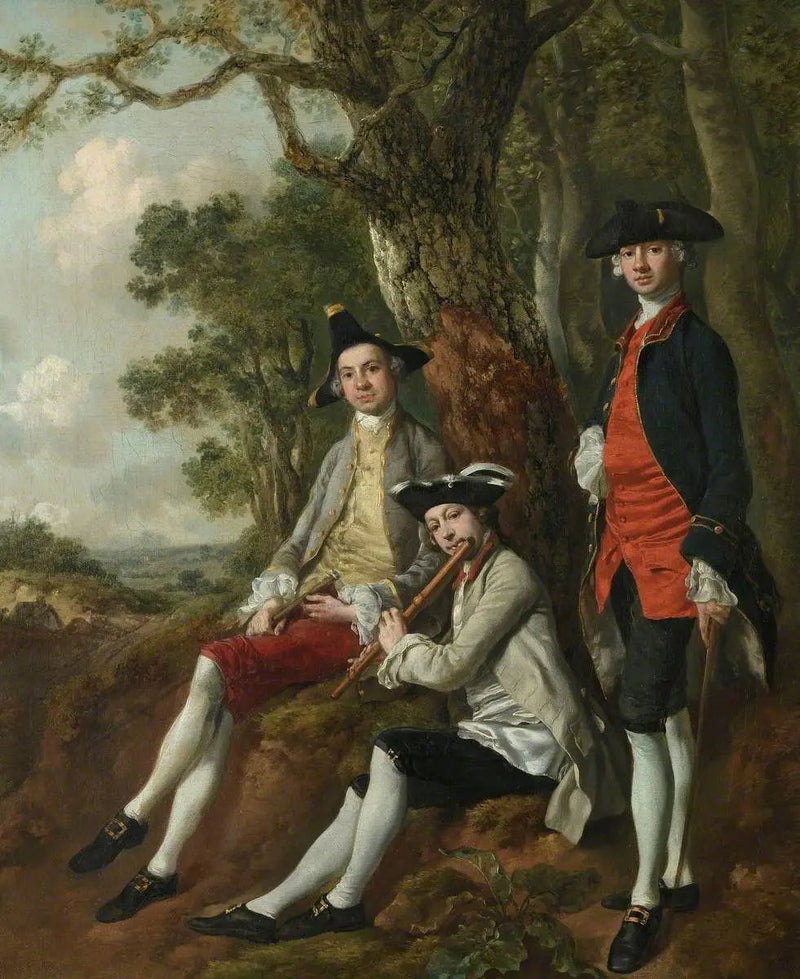 Peter Darnell Muilman, Charles Crokatt i William Keable na pejzażu - Thomas Gainsborough