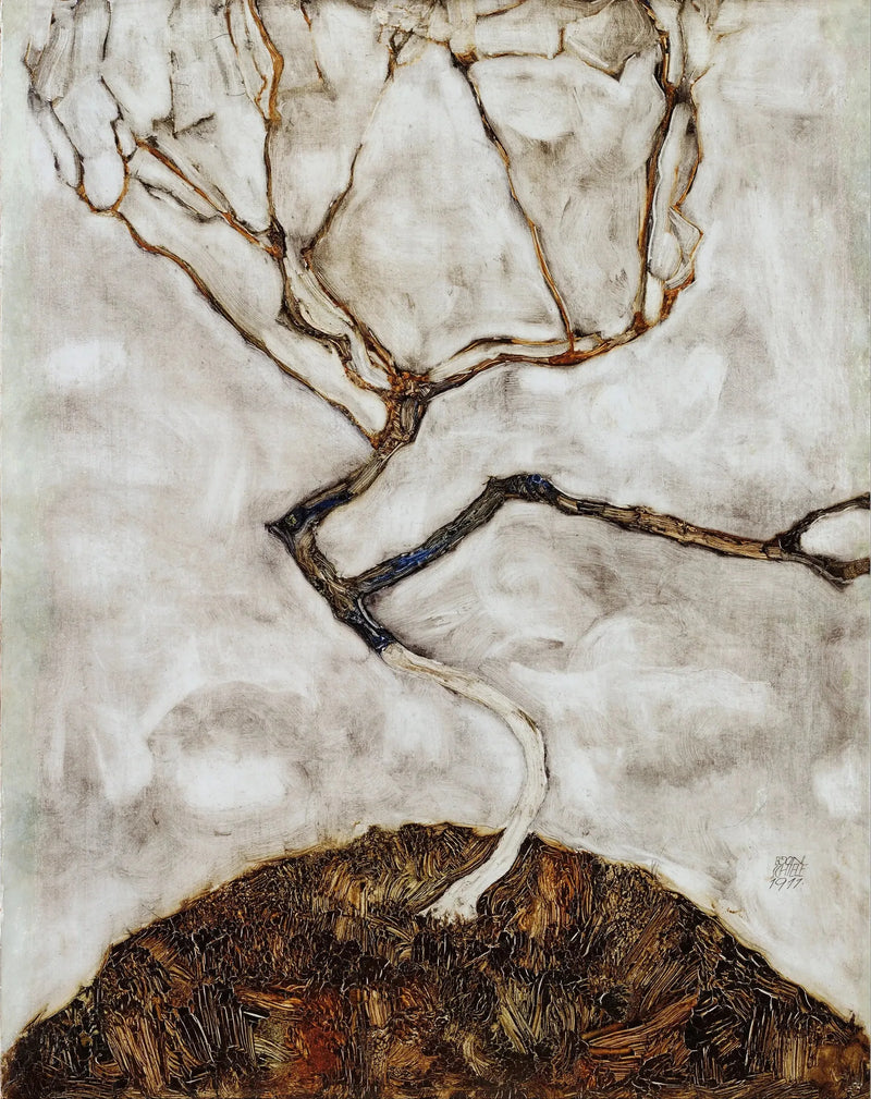 Małe drzewo na końcu jesieni - Egon Schiele