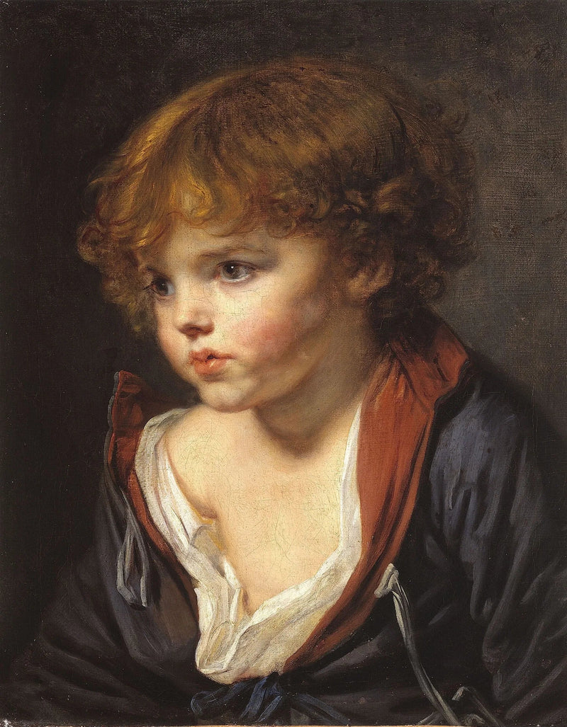 Mały blond chłopiec w rozpiętej koszuli - Jean-Baptiste Greuze