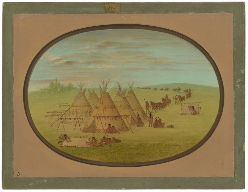 Un petit village Sioux - George Catlin