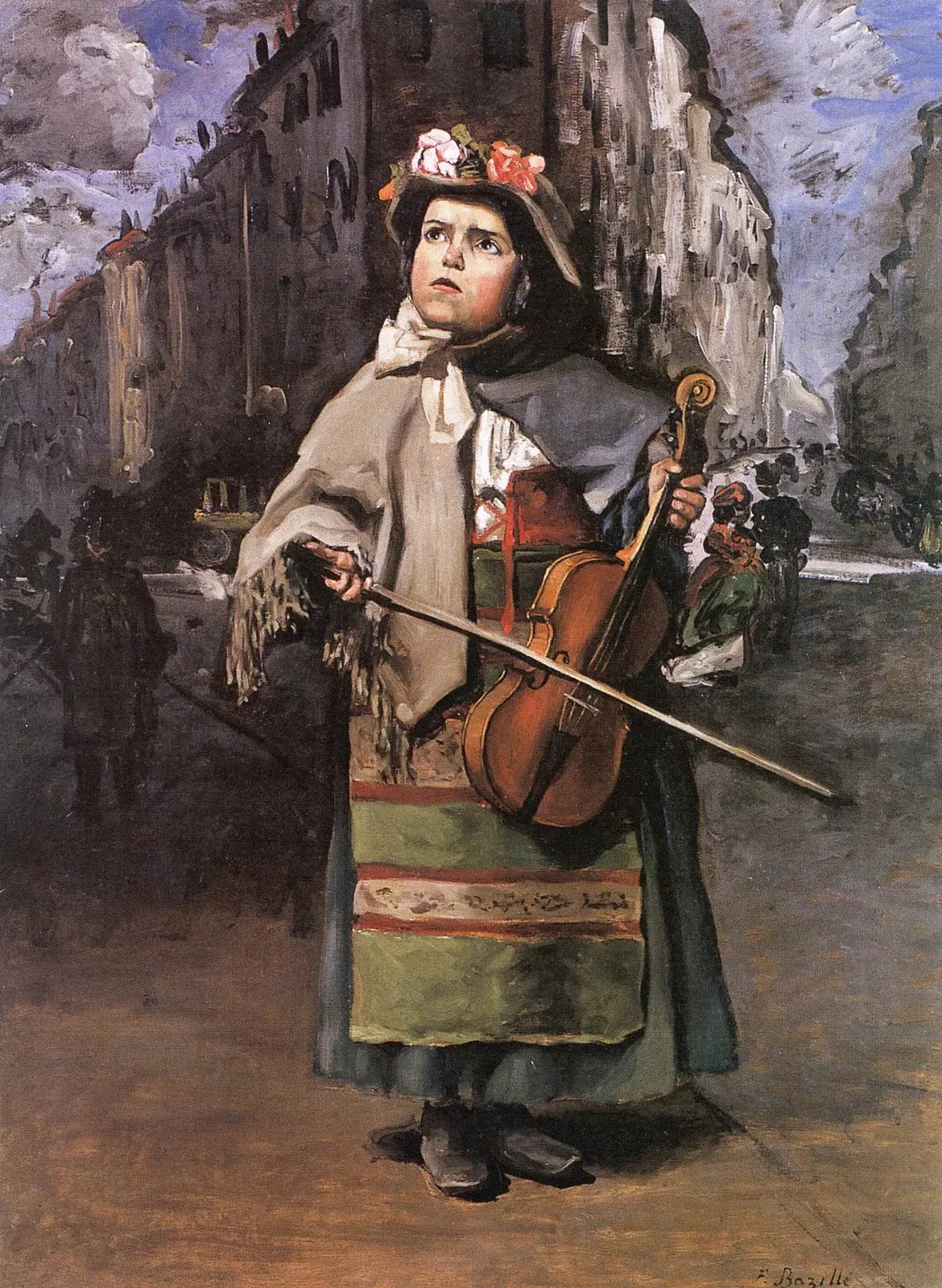 Reproduction du tableau « Petite chanteuse italienne des rues - Frédéric Bazille » par Alpha Reproduction en peinture à l’huile