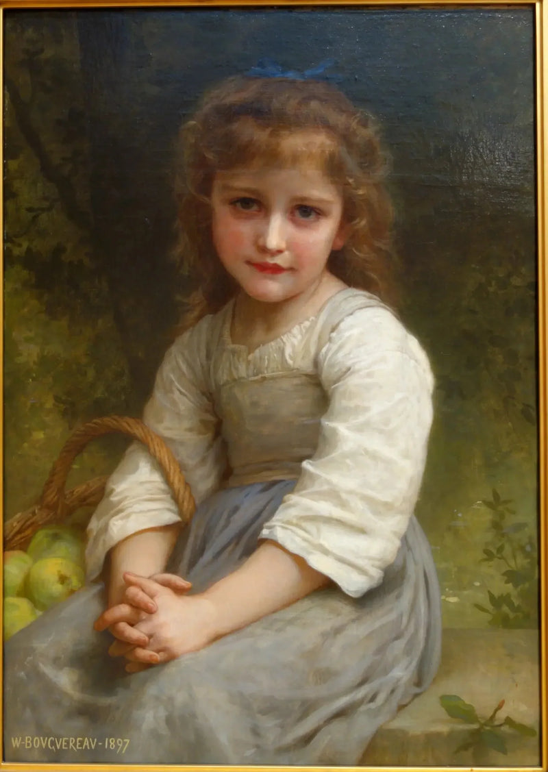 Mała dziewczynka z koszykiem jabłek - Bouguereau