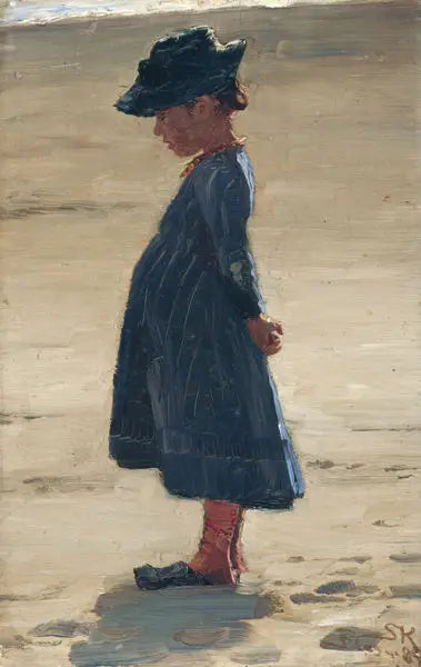 Mała dziewczynka stojąca na południowym plaży Skagens - Peder Severin Krøyer