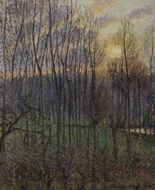 Pejzaż w Éragny, zachód słońca - Camille Pissarro
