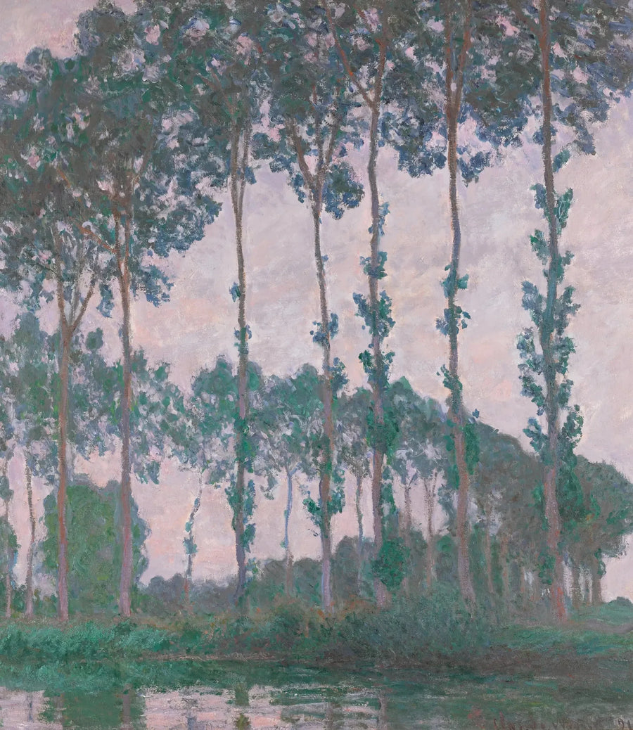 Topole nad brzegiem Epte, pochmurna pogoda W1299 - Claude Monet