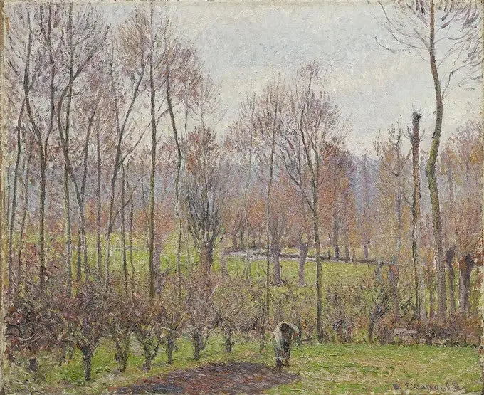 Topole, szare niebo, Éragny - Camille Pissarro