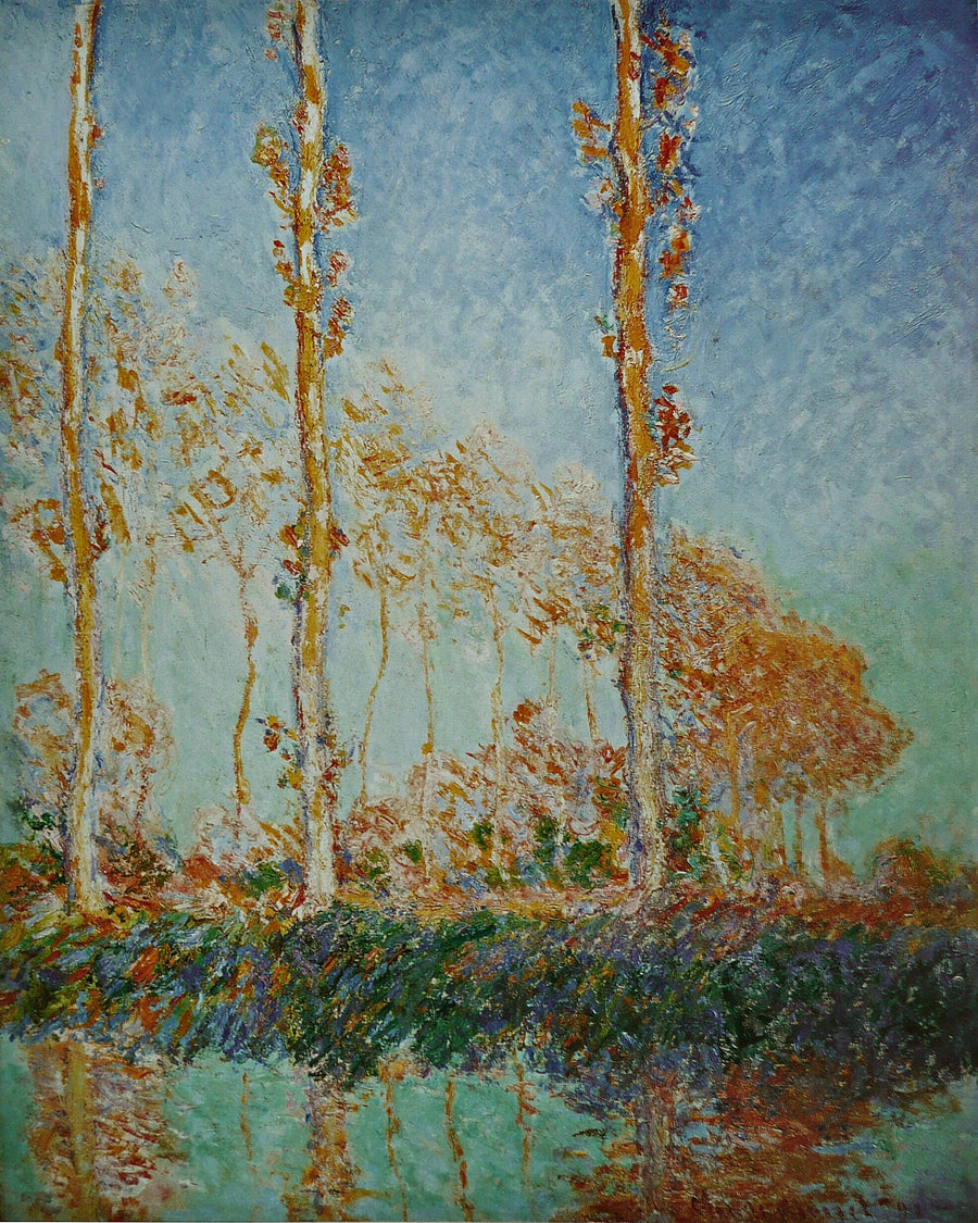 Topole, trzy różowe drzewa, jesień - Claude Monet