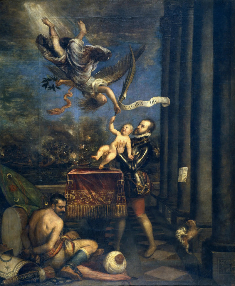 Filip II ofiarowuje niebu swojego syna, infant Don Ferdinand - Titian