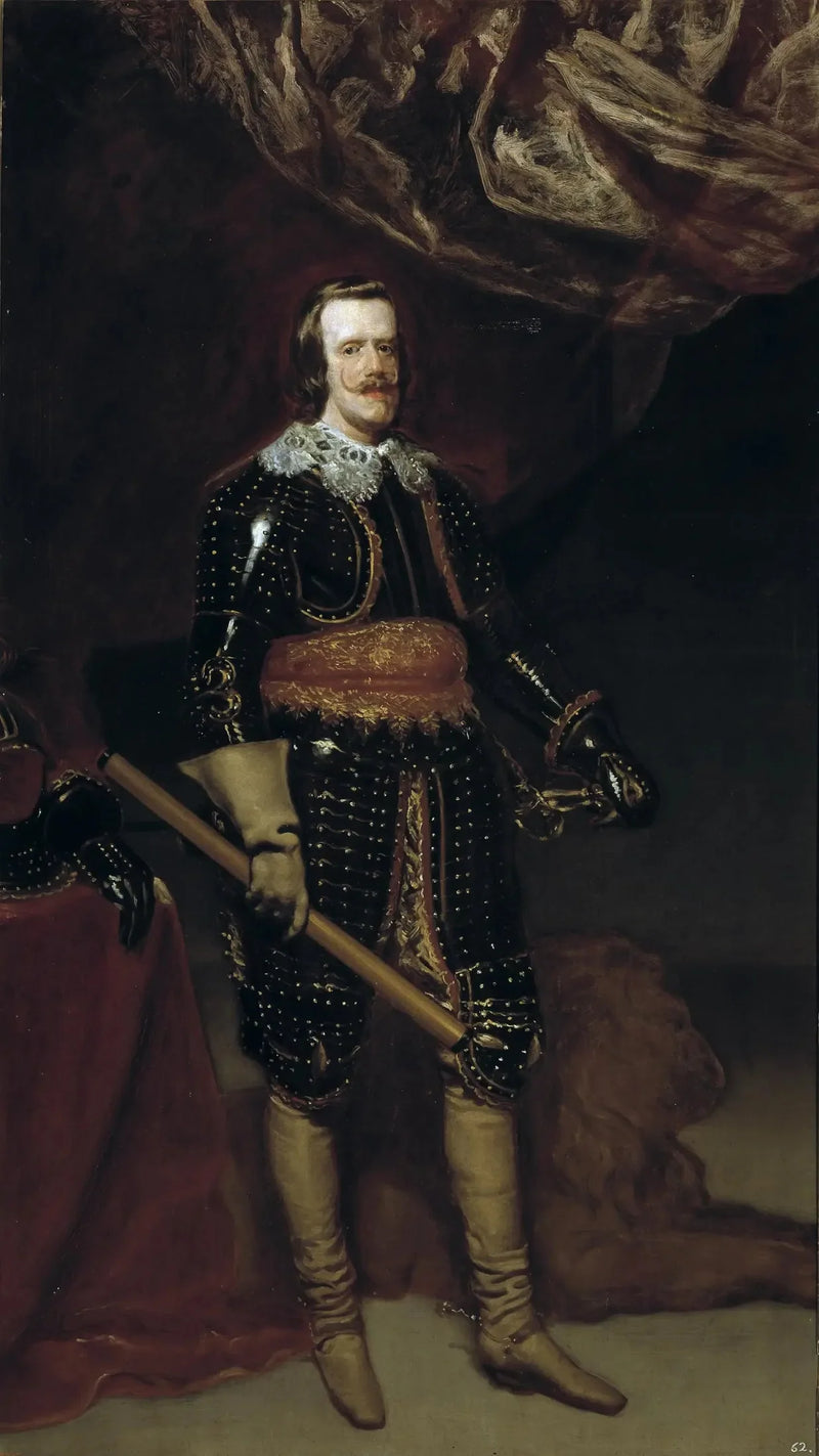 Filip IV w zbroi, z lwem u stóp - Diego Velázquez