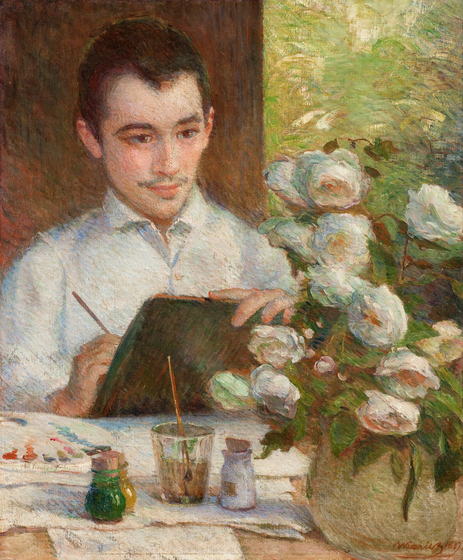 Pierre péignant des fleurs - Marie Bracquemond - Alpha Reproduction