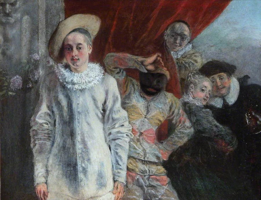 Pierrot, Arlekin i Scapin - Antoine Watteau