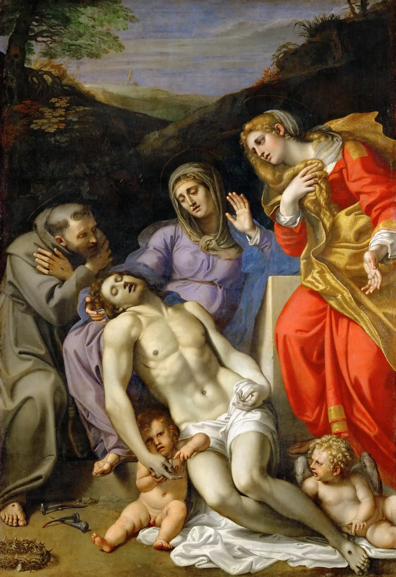 Pietà z świętym Franciszkiem i świętą Marią Magdaleną - Annibale Carracci