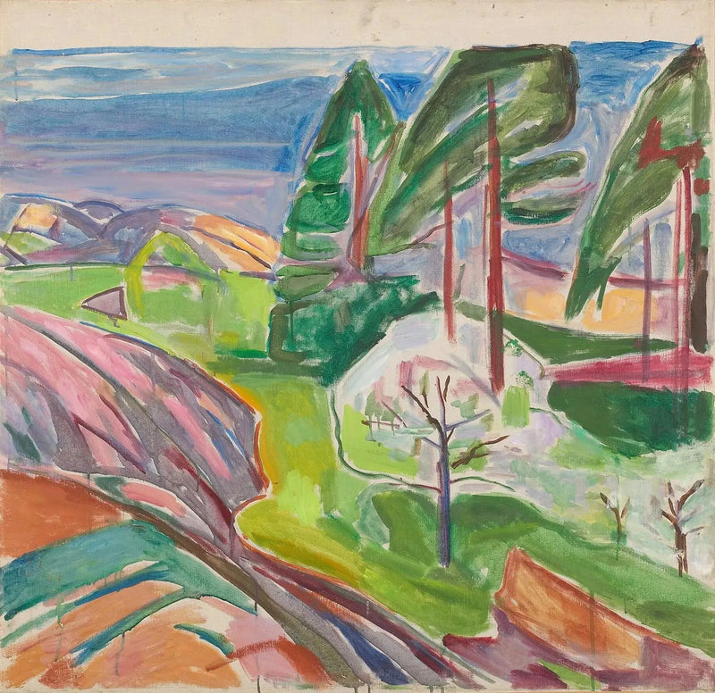 Szpilki i kwitnące drzewa owocowe - Edvard Munch