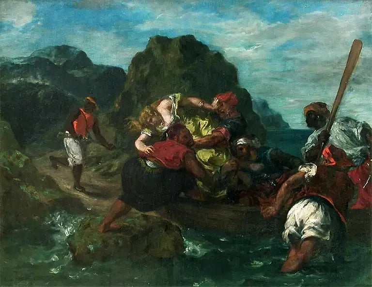 Afrykańscy piraci porwający młodą kobietę - Eugène Delacroix