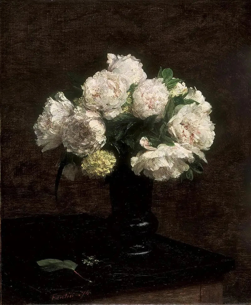 Pivoines blanches et boules de neige - Henri Fantin-Latour image 1 copie peinte à la main à l’huile