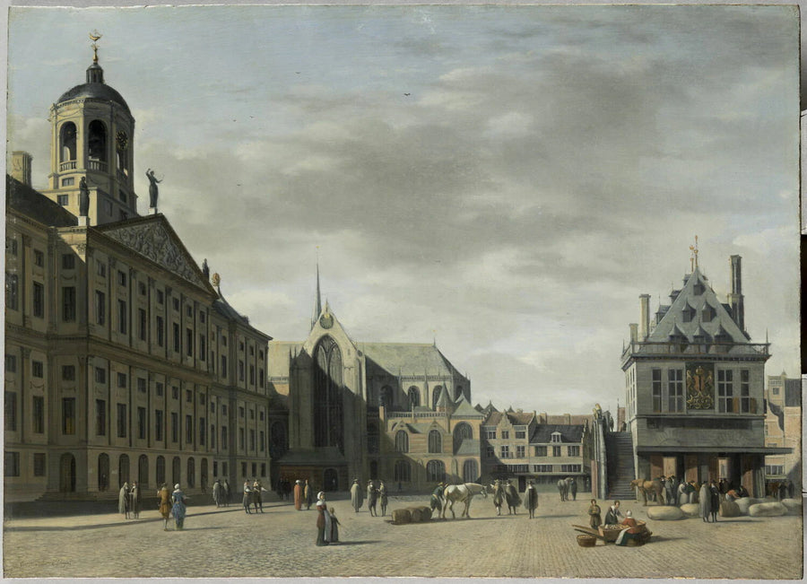 La place du Dam avec le nouvel hôtel de ville à Amsterdam - Gerrit Adriaensz. Berckheyde