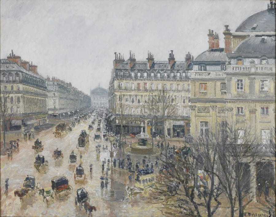 Plac Teatru Francuskiego: efekt deszczu - Camille Pissarro