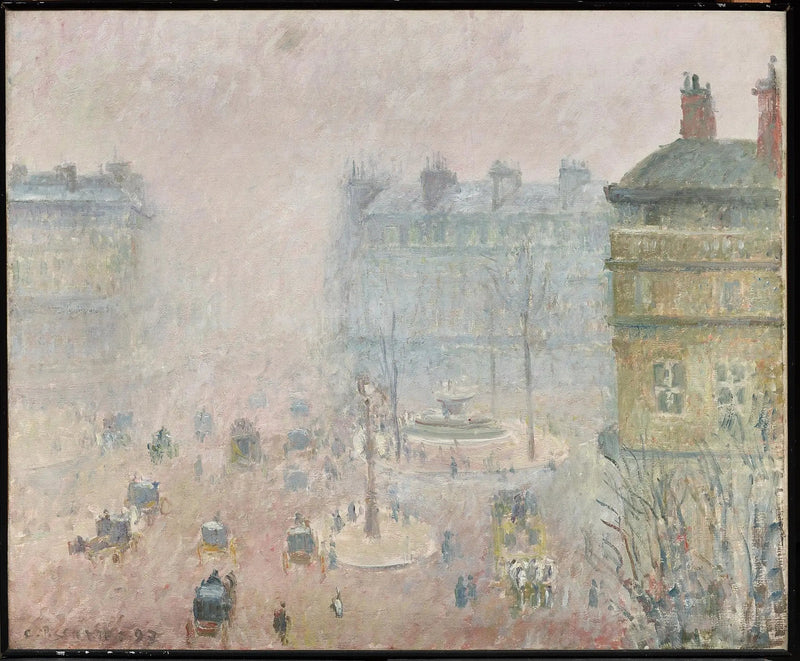Plac Teatru Francuskiego i Aleja Opery, Mgła - Camille Pissarro