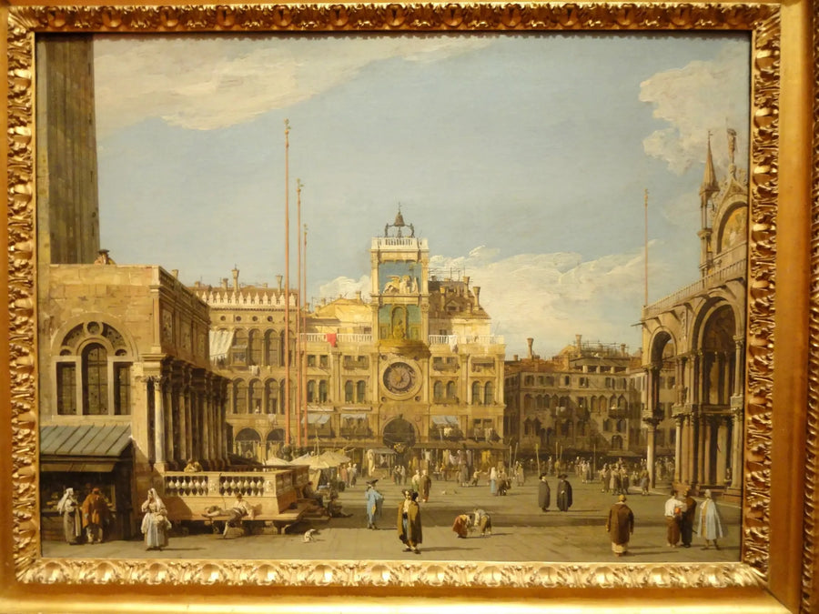 Plac Świętego Marka: wieża zegarowa - Canaletto