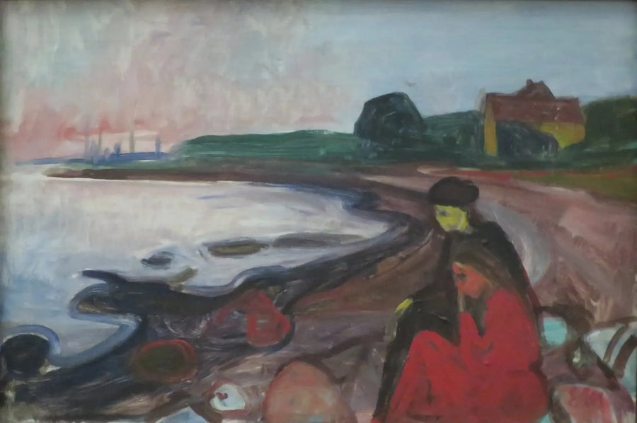 Plaża z dwiema siedzącymi kobietami - Edvard Munch