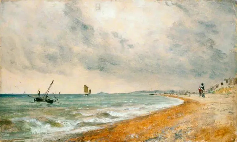 Plaża w Hove z łodziami rybackimi - John Constable