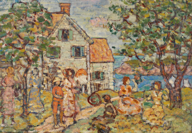 Plaża i dwa domy - Maurice Prendergast
