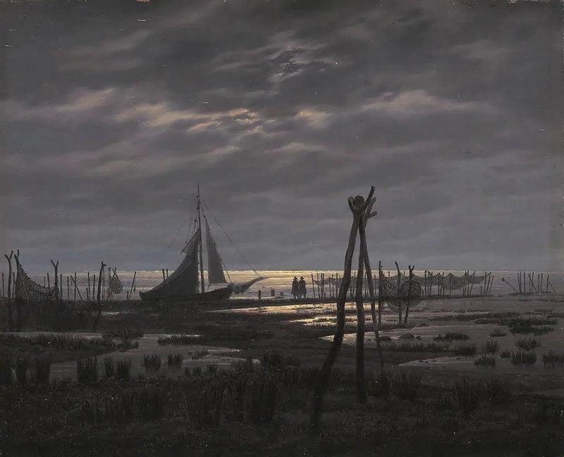 Błotnista plaża - Caspar David Friedrich