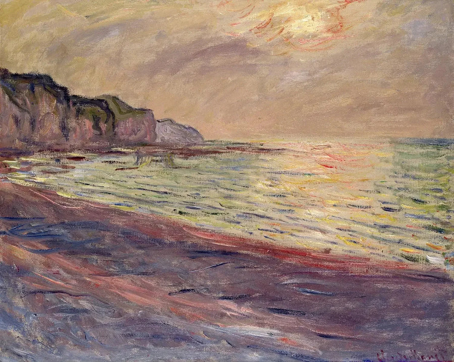 Plaża w Pourville, zachód słońca - Claude Monet