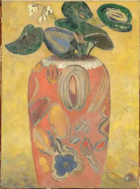 Zielona roślina w urnie - Odilon Redon
