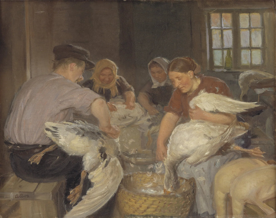 Oczyszczanie gęsi - Anna Ancher