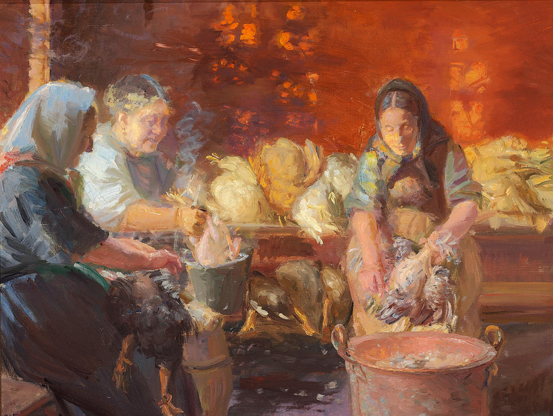Drapanie kur. - Anna Ancher