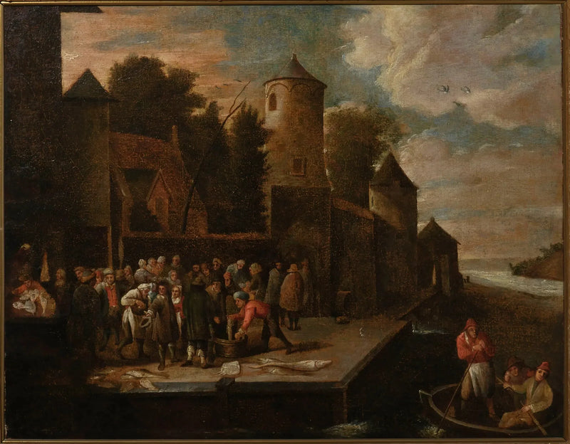 Poissoniers au port - David Teniers młodszy