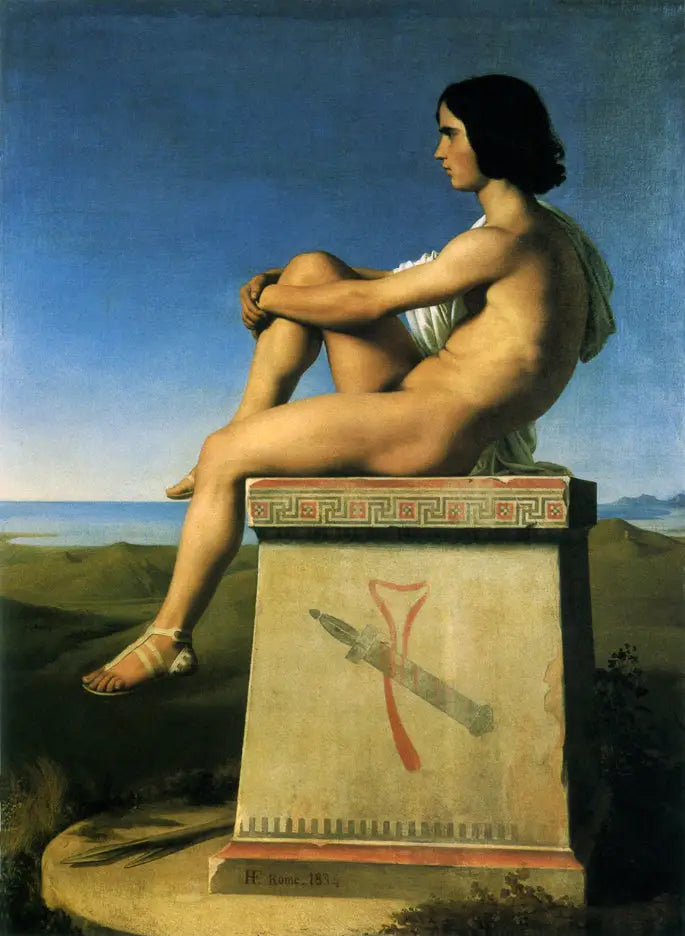 Polytès, syn Priama, obserwujący ruchy Greków w kierunku Troi - Hippolyte Flandrin