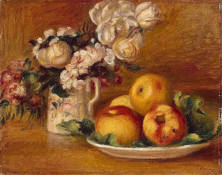 Jabłka i kwiaty - Pierre-Auguste Renoir